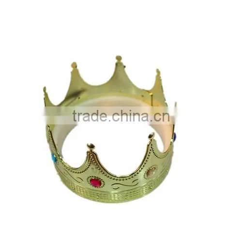 Custom Plastic Gold Jewelry King Crown for party