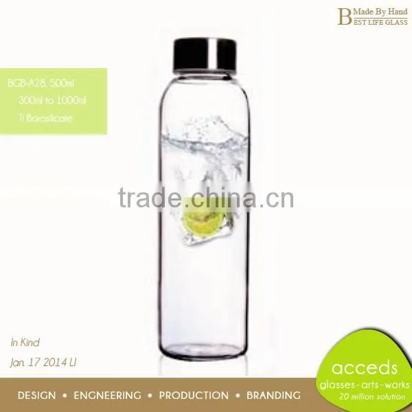 Cheap Small Handmade Airtight Glass Juice Bottle