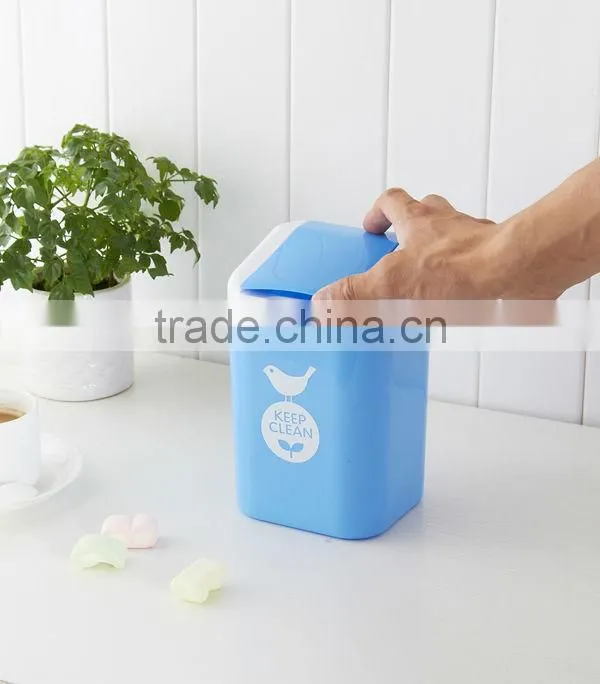 Plastic round desktop bin PP with lid office