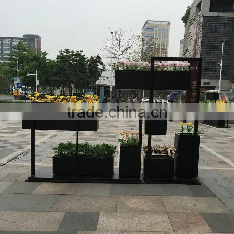 Fiberglass modern square planter