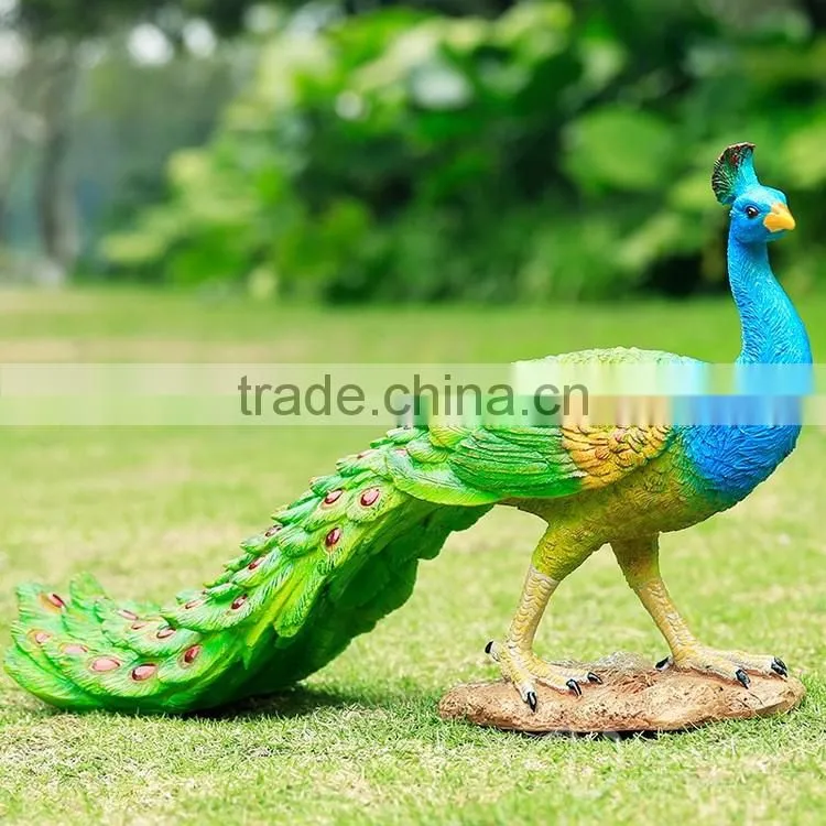 Beautiful life size resin peacock statue for sale