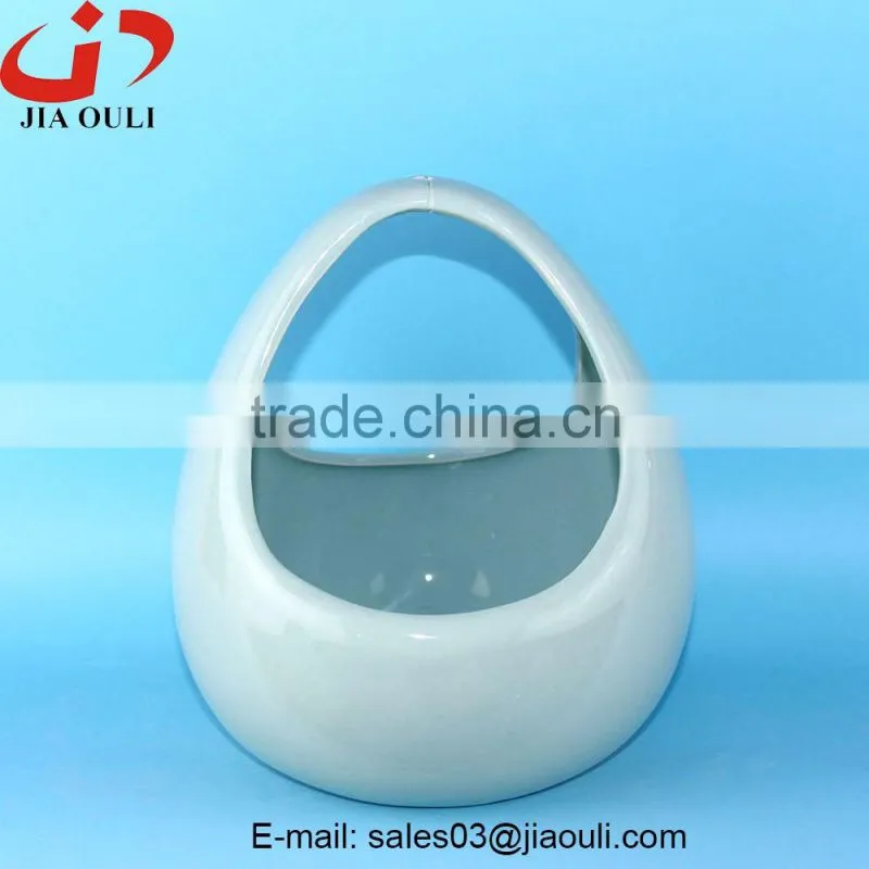New design EASTER decoration Ceramic egg basket