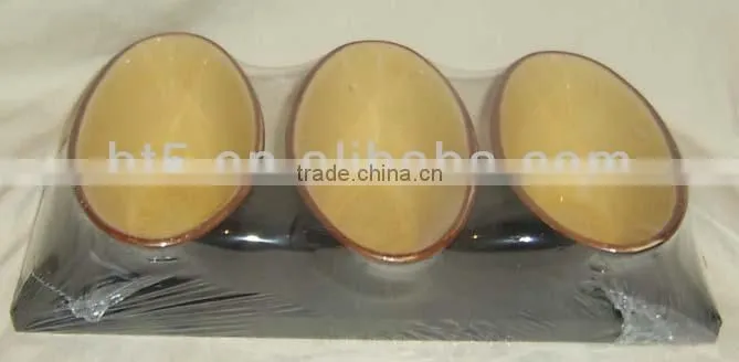 Set of 3 oval porcelain snack tray snack bowl snack dish