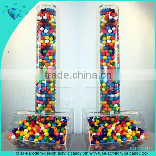 Clear acrylic candy dispenser box with acrylic tube wholesale