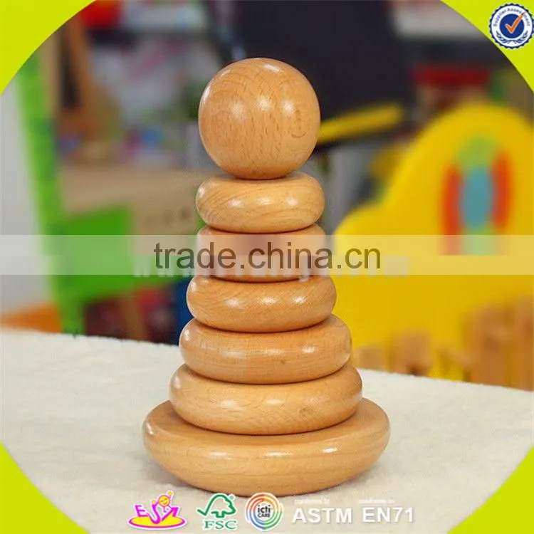 Wholesale hot sale 48 pcs wooden toddler stacking bricks toy teaching aid wooden toddler stacking bricks toy W13D151