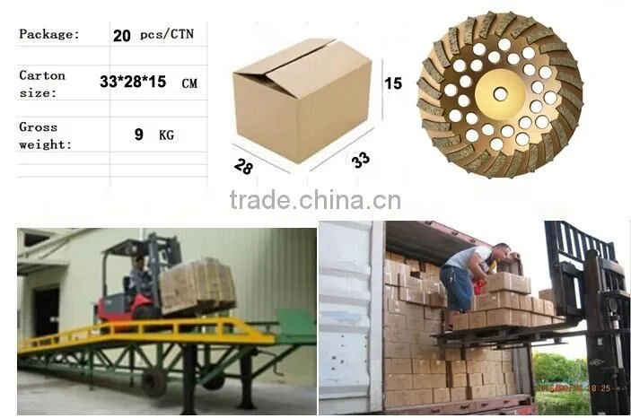 125mm turbo row waved spiral diamond grinding disc cup wheel for concrete floor 5" cutting tools abrasive polishing grinder
