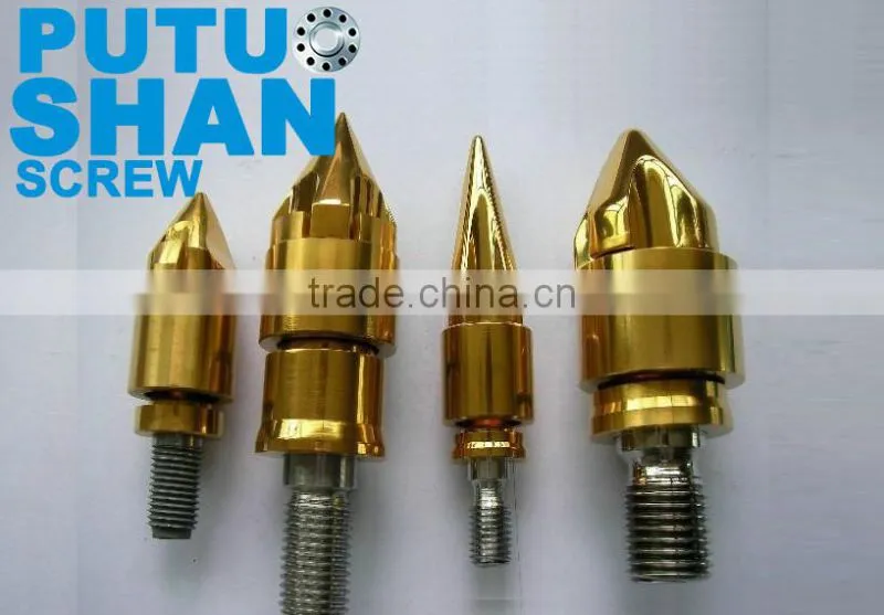 Injection screw and barrel of injection moulding machine parts with end caps, nozzel, seats and rings etc.