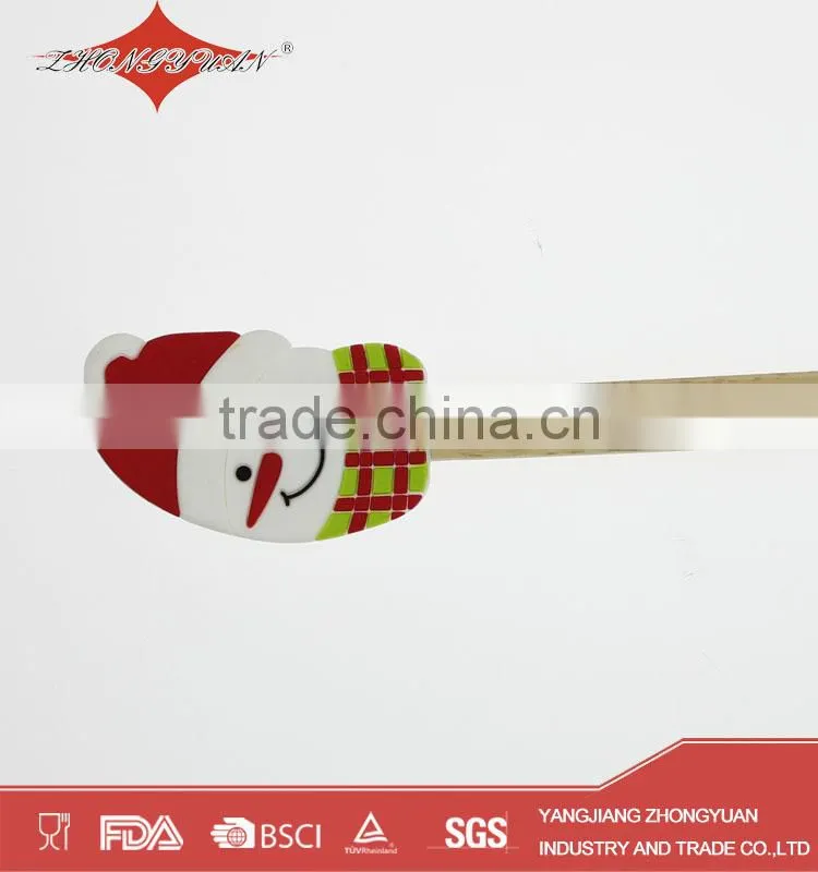 Promotion Christmas gift silicone spatula with wood handle