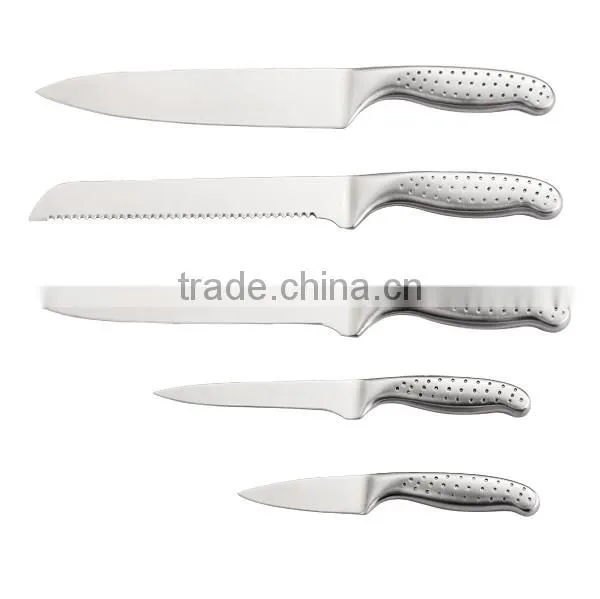 Full stainless steel kitchen knife set with Anti slip handle