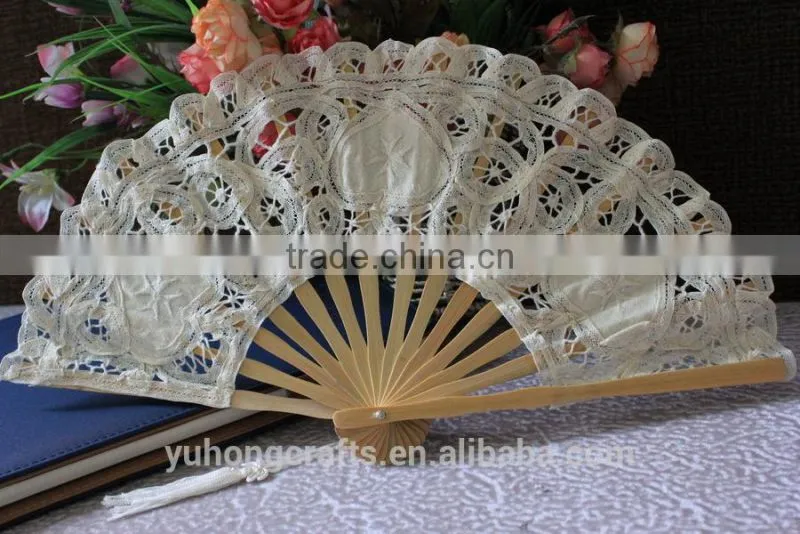 handcrafted lace folding bamboo fan
