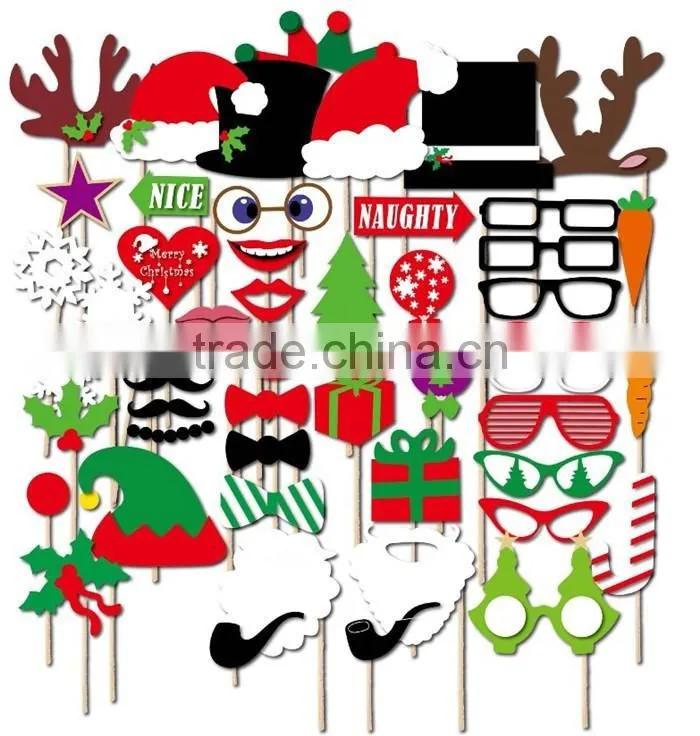 Newest DIY 58pcs Photo Props Wedding Christmas Decoration Photo Booth Props Fun Party Favor