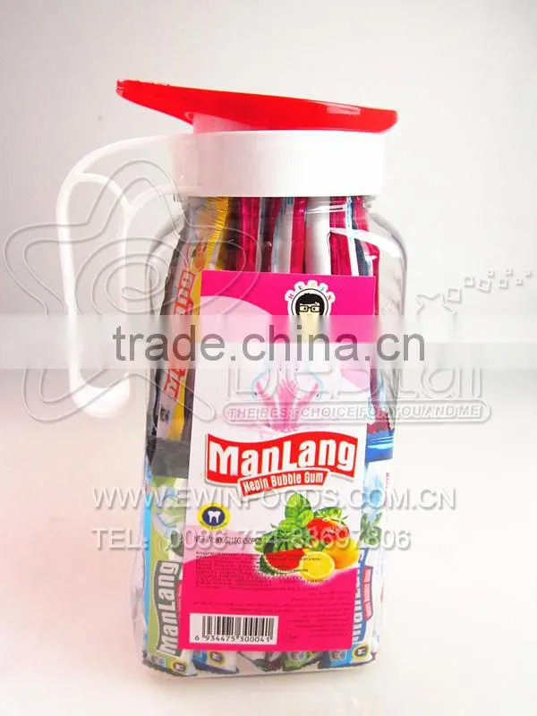 Bottle Packing Bubble Gum Center Filled Fruity Jam