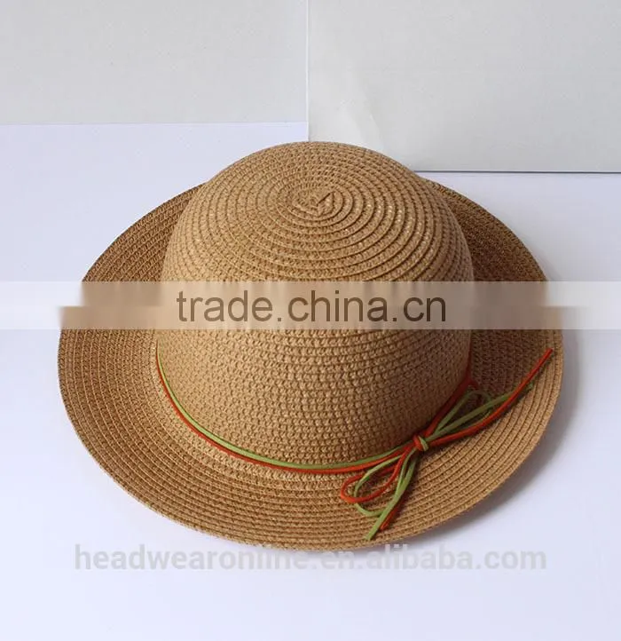 Summer Fashion Bowknot Outdoor Sunshade Straw Hats Dongguan Factory