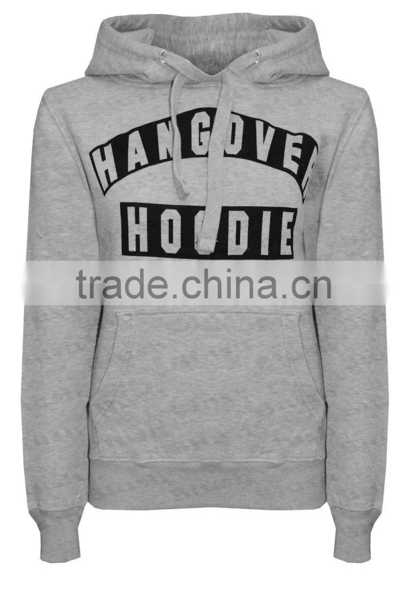Ladies Print Tracksuit Top Hooded Plain Hoodie