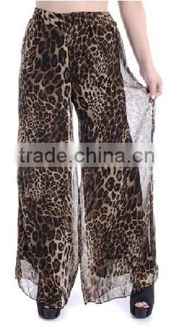 western stylish women's loose chiffon wide leg pants Long trousers