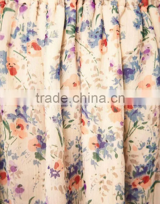 12SK005 Summer Hot Selling Fashion Spray Floral Full Mini Skirt