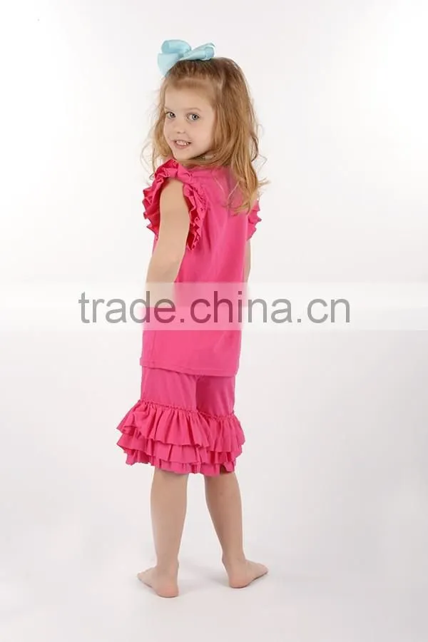 Wholesale girls ruffle pants sets kids ruffle icing pants and girls ruffle sets