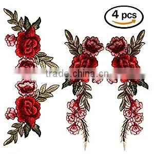 16 Pcs Iron On Embroidered Motif Applique Glitter Sequin Decoration Patches Sew on Patch clothing