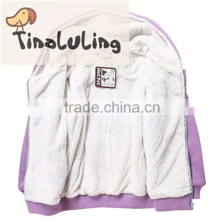 2015 cute love coral fleece jackets kids clothing wholesale girls baby clothes