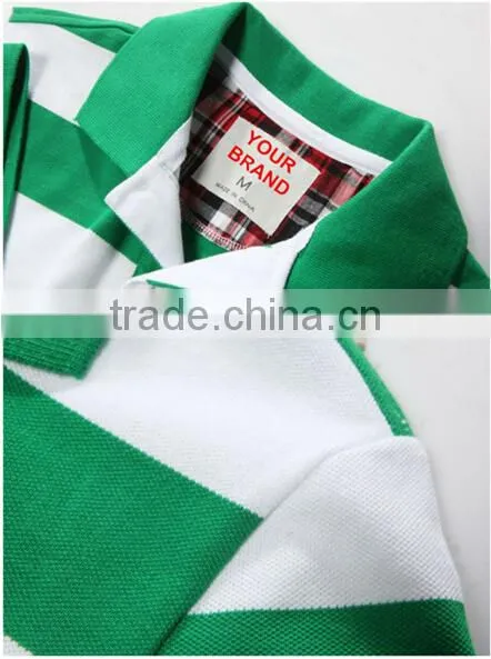 Good cheap price 200 grams urban 100% cotton oem stripes print style customized embroidered logo polo shirts for mens