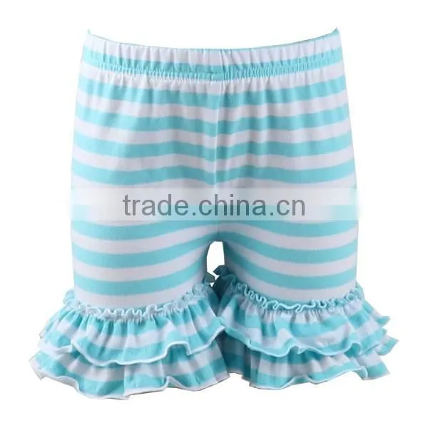 2017 wholesale Baby girl ruffle icing shorts kids stripe cotton girls ruffle shorts