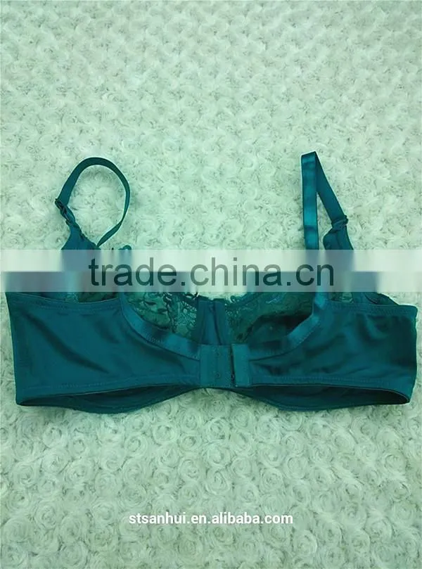 Ladies new design sexy lace brassiere transparent bra in high quality