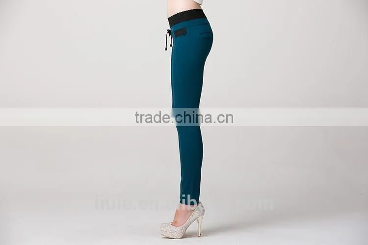 Fashionable cheap casual black women tight pants