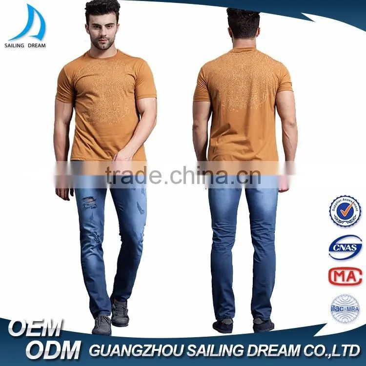 2016 New arrival comfortable destroy wash abrasion wash cheap denim mens cotton pants