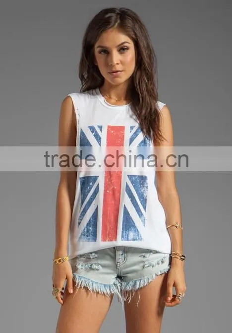 ladies white polyester tank top