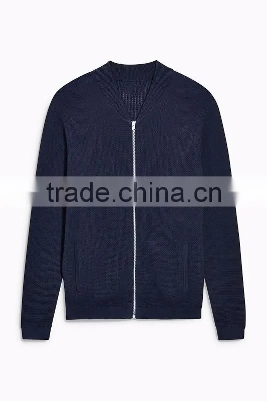 New Design Men's Knit Cardigan With Zipper Sweater