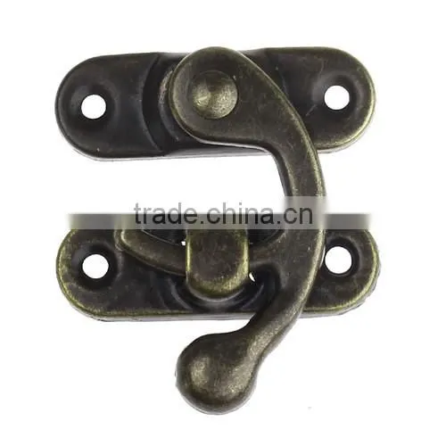Antique Bronze 4 Holes Metal Hook Box Latches Clasp For Box Lock Purse Lock
