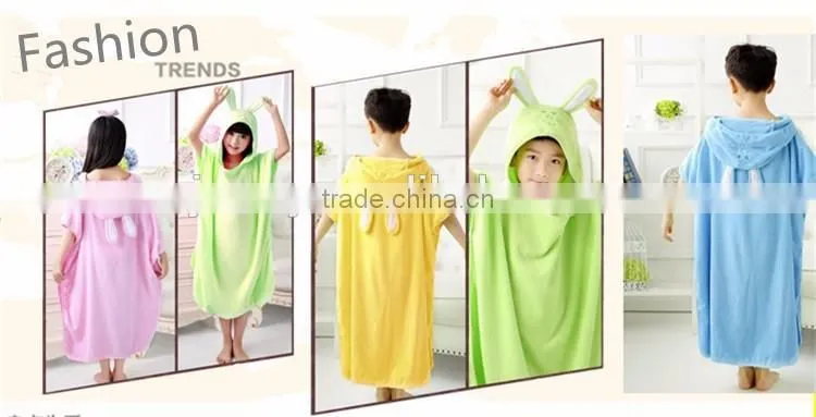 Children blanket poncho rabbit embroidery