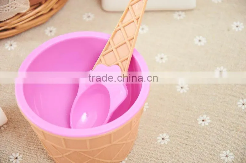 PS ice cream cup,ice cream cup with spoon