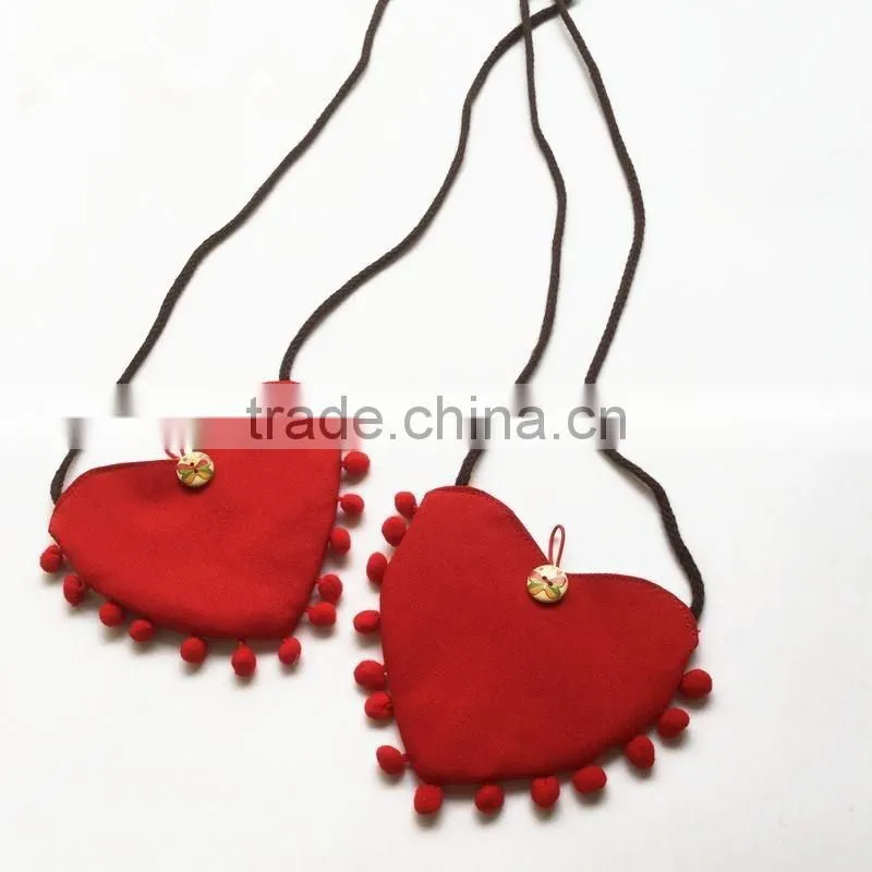 Baby Girls Mini Heart Shap Canvas Bag Kids Lovely Heart Message Bag With Small Baby Carry Bag