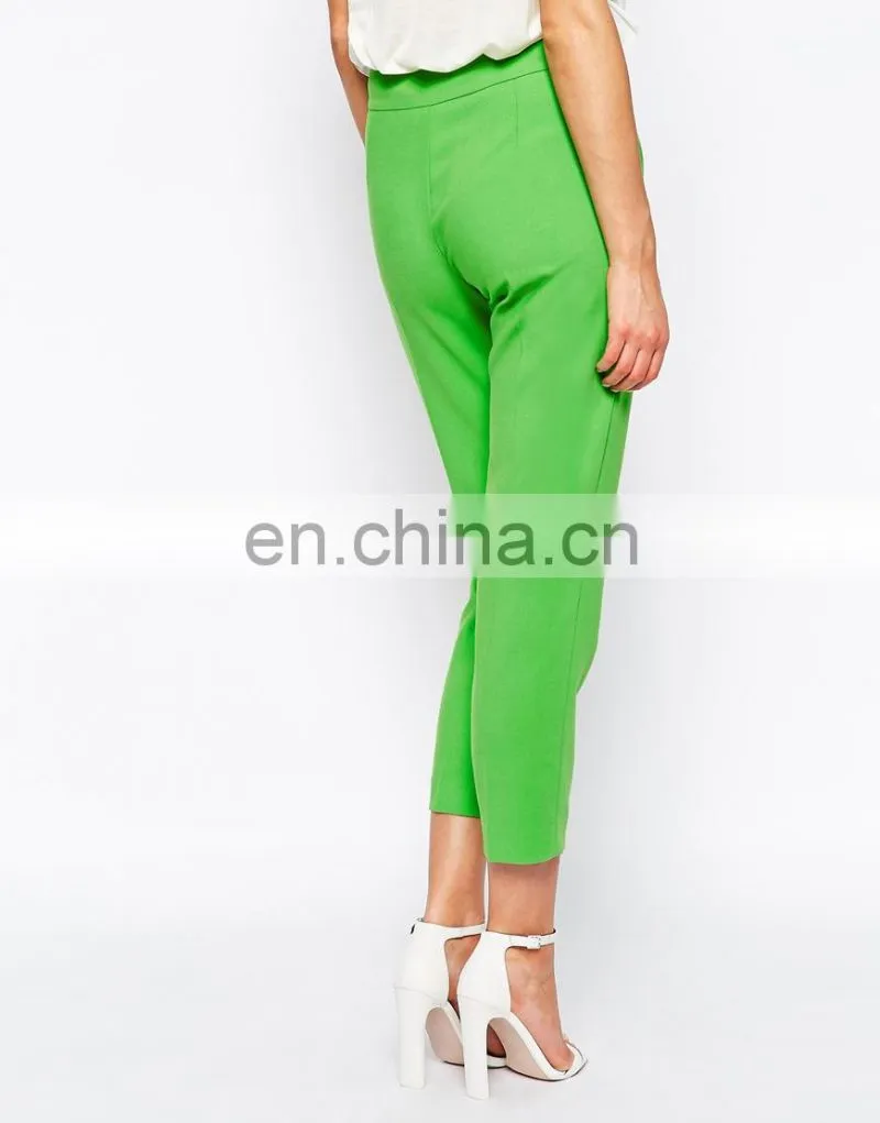2015 new style green color 3 quarter women stretch pants