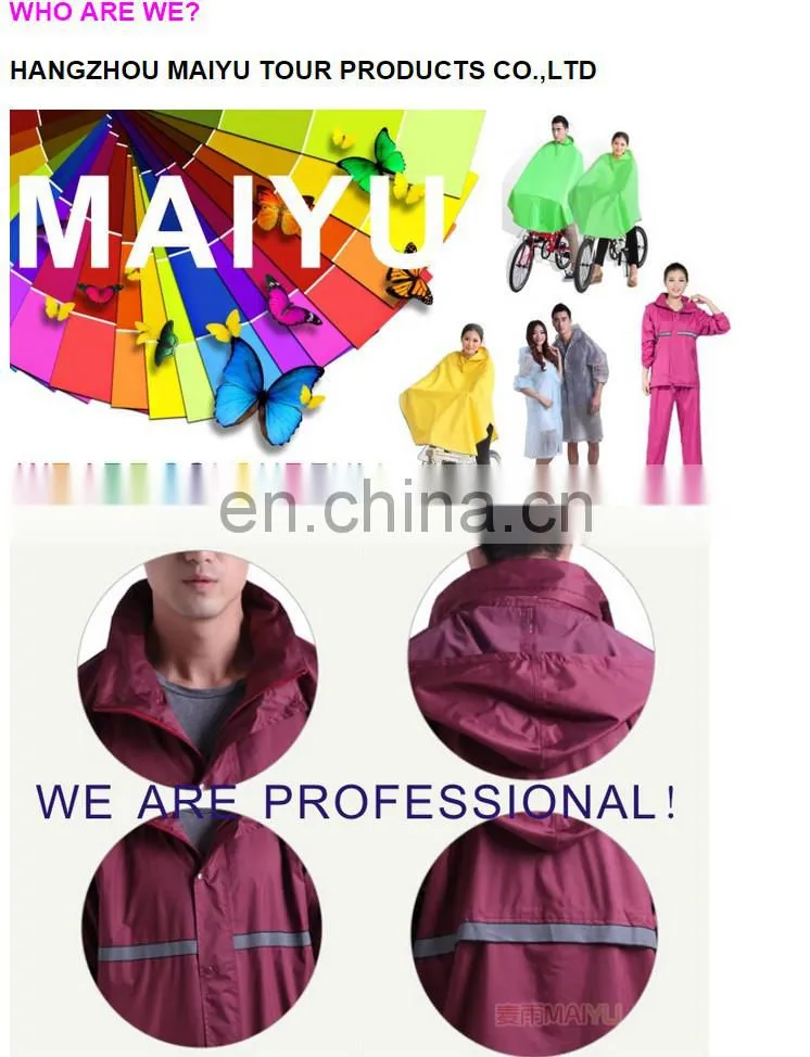 maiyu polyester raincoat with reflective tapes