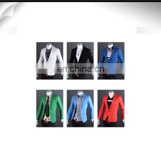 2017 Latest Fashion Western Formal Wear For Men Six Color Casual Slim fit One Button Suit Blazer Coat Jackets