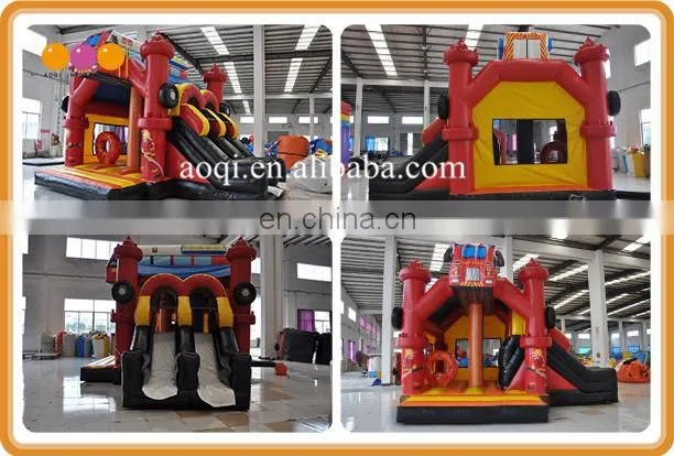 AOQI inflatable bouncer castle manufacturer fire station bouncer for kid
