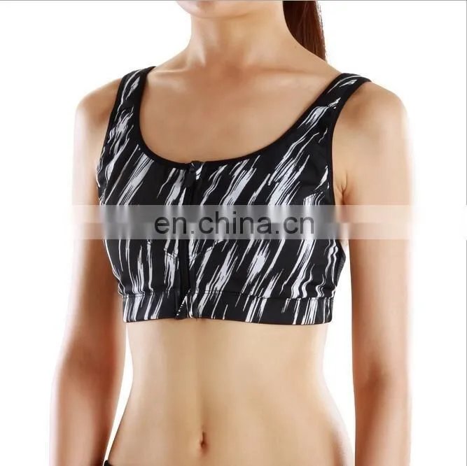 Moisture Wicking Soft Yoga Wear Print Cotton Sports Bra With Band#S150026