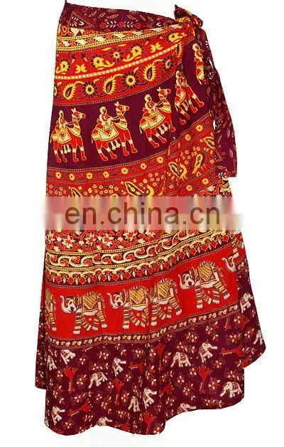 Magic Wrap Skirts Cotton Vintage 2 layer Indian Wrap Skirts
