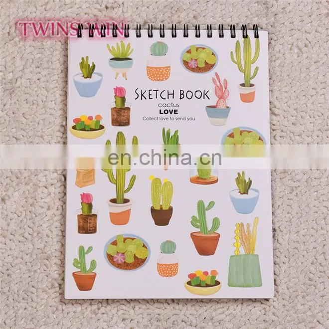 2018 Hot new products japan school stationery promotion gifts cute cactus design blank paper notebook cheap bulk