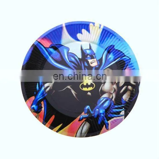 Popular disposable food grade paper birthday party supplies plates