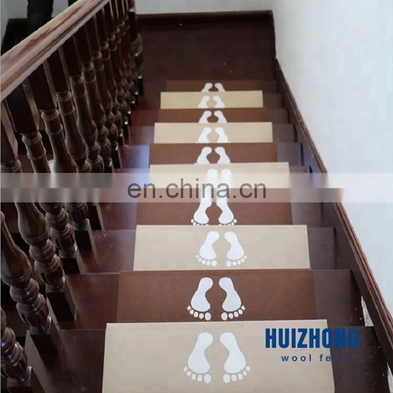 indoor use with adhesive Stair Treads Mats felt /Non-slip Step Felt Rug