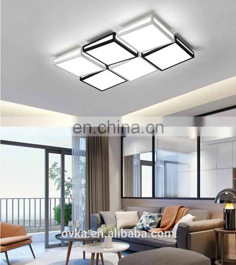 Creative LED ceiling lamp simple square living room lamp