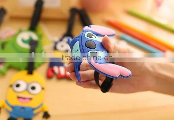 Cute color figure silicone luggage tag