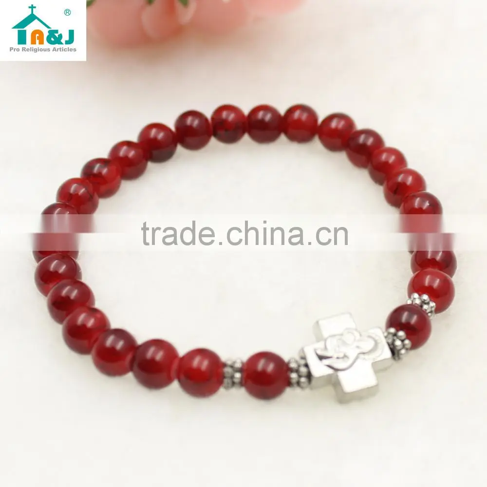 Catholic Sonte Beads Bracelet with Cross