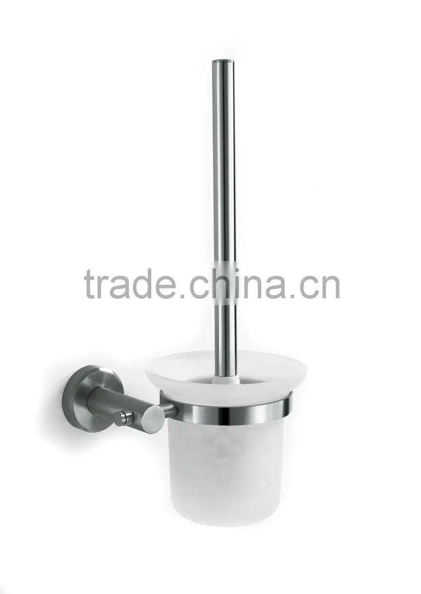 Bathroom Accessories Wall Mounted Stainless Steel Toilet Brush And Plunger Set