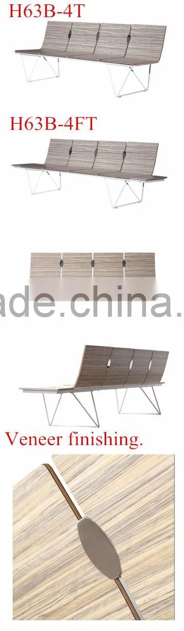 Good price Europe patented indoor public waiting chair seating benches for airport salon bus station hospitable H63D-M