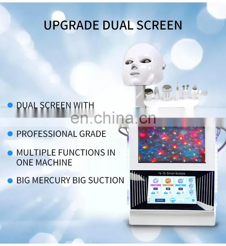 8 IN 1 Hydrogen Oxygen Small Bubble Instrument Facial Clean Oxygen Injection Wrinkle Removal Beauty Machine With Skin Testing
