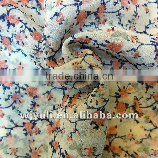 100% polyester printed chiffon for women dress